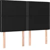 Image de vidaXL Tête de lit Noir 144x5x118/128 cm Tissu
