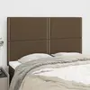 Image de vidaXL Tête de lit Marron foncé 144 x 5 x 118/128 cm Tissu