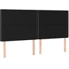 Image de vidaXL Tête de lit Noir 180x5x118/128 cm Tissu