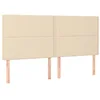 Image de vidaXL Tête de Lit Meubles de Chambre à Coucher Accessoires de Lit Simple Têtes de Cadre de Lit Intérieur Crème 180x5x118/128 cm Tissu