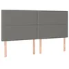 Image de vidaXL Tête de Lit Meubles de Chambre à Coucher Accessoires de Lit Simple Têtes de Cadre de Lit Intérieur Gris Foncé 200x5x118/128 cm Tissu