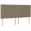 Image de vidaXL Tête de Lit Meubles de Chambre à Coucher Accessoires de Lit Simple Têtes de Cadre de Lit Intérieur Taupe 200x5x118/128 cm Tissu