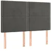 Image de vidaXL Tête de lit Gris foncé 144 x 5 x 118/128 cm Velours