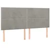 Image de vidaXL Tête de Lit Meubles de Chambre à Coucher Accessoires de Lit Simple Têtes de Cadre de Lit Intérieur Gris Clair 200x5x118/128 cm Velours