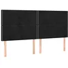 Image de vidaXL Tête de Lit Meubles de Chambre à Coucher Accessoires de Lit Simple Têtes de Cadre de Lit Intérieur Noir 200x5x118/128 cm Velours