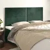 Image de vidaXL Tête de lit Vert foncé 200x5x118/128 cm Velours