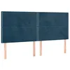 Image de vidaXL Tête de Lit Meubles de Chambre à Coucher Accessoires de Lit Simple Têtes de Cadre de Lit Intérieur Bleu Foncé 200x5x118/128 cm Velours
