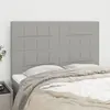 Image de vidaXL Tête de lit Gris clair 144 x 5 x 118/128 cm Tissu