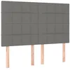 Image de vidaXL Tête de lit Gris foncé 144 x 5 x 118/128 cm Tissu