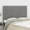Image de vidaXL Tête de lit Gris foncé 144 x 5 x 118/128 cm Tissu