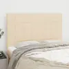 Image de vidaXL Tête de lit Crème 144x5x118/128 cm Tissu