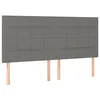 Image de vidaXL Tête de lit Gris foncé 200x5x118/128 cm Tissu