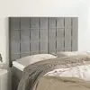 Image de vidaXL Tête de lit Gris clair 144 x 5 x 118/128 cm Velours