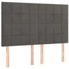 Image de vidaXL Tête de Lit Meubles de Chambre à Coucher Accessoires de Lit Simple Têtes de Cadre de Lit Intérieur Gris Foncé 144x5x118/128 cm Velours