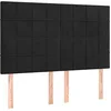 Image de vidaXL Tête de Lit Meubles de Chambre à Coucher Accessoires de Lit Simple Têtes de Cadre de Lit Intérieur Noir 144x5x118/128 cm Velours