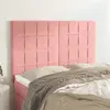 Image de vidaXL Tête de lit Rose 144x5x118/128 cm Velours
