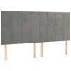 Image de vidaXL Tête de lit Gris clair 160x5x118/128 cm Velours