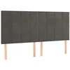 Image de vidaXL Tête de lit Gris foncé 160 x 5 x 118/128 cm Velours