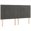 Image de vidaXL Tête de lit Gris foncé 200 x 5 x 118/128 cm Velours