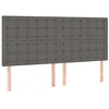 Image de vidaXL Tête de lit Gris 180x5x118/128 cm Similicuir