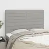 Image de vidaXL Tête de lit Gris clair 144 x 5 x 118/128 cm Tissu