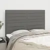 Image de vidaXL Tête de lit Gris foncé 144 x 5 x 118/128 cm Tissu