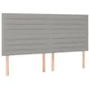 Image de vidaXL Tête de lit Gris clair 160 x 5 x 118/128 cm Tissu
