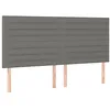 Image de vidaXL Tête de lit Gris foncé 160x5x118/128 cm Tissu