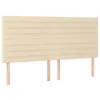 Image de vidaXL Tête de lit Crème 180x5x118/128 cm Tissu