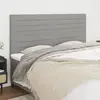 Image de vidaXL Tête de lit Gris clair 200x5x118/128 cm Tissu
