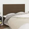 Image de vidaXL Tête de lit marron foncé 200 x 5 x 118/128 cm Tissu
