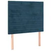 Image de vidaXL Tête de lit Bleu foncé 90x5x118/128 cm Velours