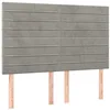 Image de vidaXL Tête de Lit Meubles de Chambre à Coucher Accessoires de Lit Simple Têtes de Cadre de Lit Intérieur Gris Clair 144x5x118/128 cm Velours