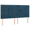 Image de vidaXL Tête de lit Bleu foncé 160 x 5 x 118/128 cm Velours