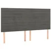 Image de vidaXL Tête de Lit Meubles de Chambre à Coucher Accessoires de Lit Simple Têtes de Cadre de Lit Intérieur Gris Foncé 180x5x118/128 cm Velours