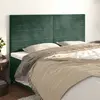Image de vidaXL Tête de lit Vert foncé 200x5x118/128 cm Velours