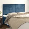 Image de vidaXL Tête de lit Bleu foncé 200 x 5 x 118/128 cm Velours