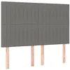 Image de vidaXL Tête de lit Gris foncé 144 x 5 x 118/128 cm Tissu