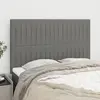 Image de vidaXL Tête de lit Gris foncé 144 x 5 x 118/128 cm Tissu