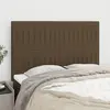 Image de vidaXL Tête de lit Marron foncé 144 x 5 x 118/128 cm Tissu