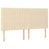 Image de vidaXL Tête de lit Crème 200x5x118/128 cm Tissu