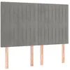 Image de vidaXL Tête de Lit Meubles de Chambre à Coucher Accessoires de Lit Simple Têtes de Cadre de Lit Intérieur Gris Clair 144x5x118/128 cm Velours