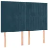Image de vidaXL Tête de lit Bleu foncé 144 x 5 x 118/128 cm Velours