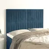 Image de vidaXL Tête de lit Bleu foncé 144 x 5 x 118/128 cm Velours