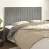Image de vidaXL Tête de lit Gris clair 200x5x118/128 cm Velours