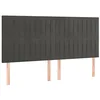Image de vidaXL Tête de Lit Meubles de Chambre à Coucher Accessoires de Lit Simple Têtes de Cadre de Lit Intérieur Gris Foncé 200x5x118/128 cm Velours