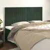 Image de vidaXL Tête de lit Vert foncé 200x5x118/128 cm Velours