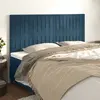 Image de vidaXL Tête de lit Bleu foncé 200 x 5 x 118/128 cm Velours