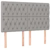 Image de vidaXL Tête de lit Gris clair 144 x 7 x 118/128 cm Tissu