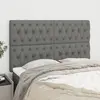 Image de vidaXL Tête de lit Gris foncé 144 x 7 x 118/128 cm Tissu